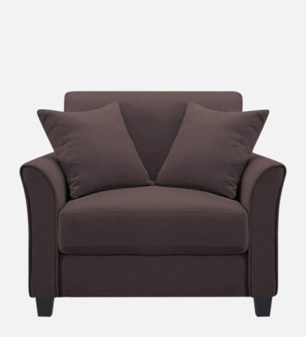 Plush Velvet 1 Seater Sofa Brown