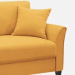 Plush Velvet 1 Seater Sofa Yellow