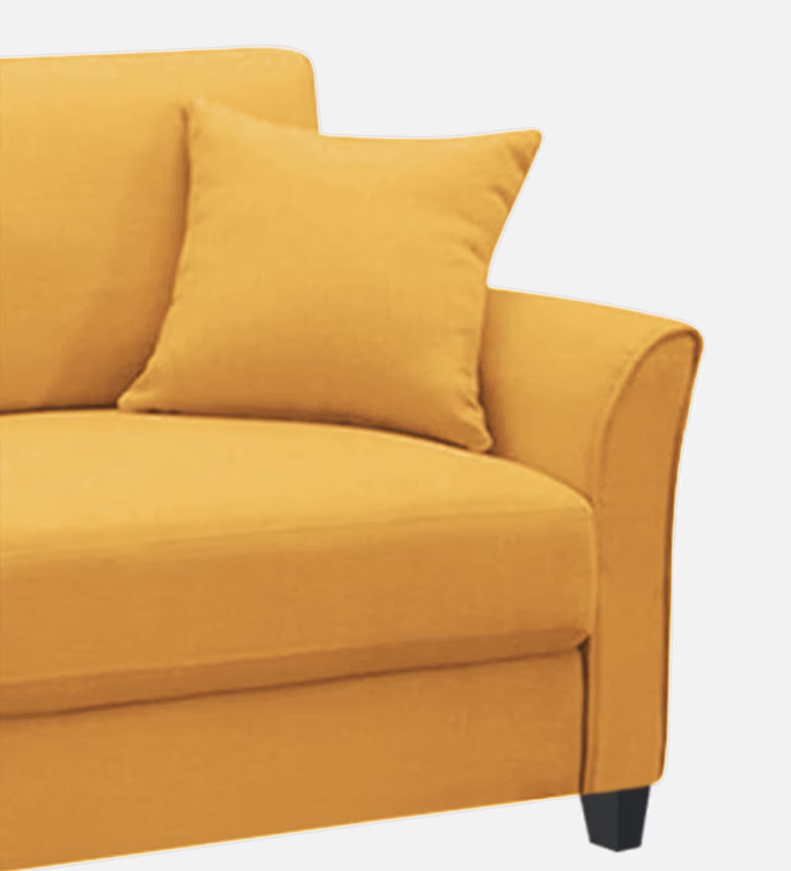 Plush Velvet 1 Seater Sofa Yellow - Vassio Plush Velvet 1 Seater Sofa Yellow