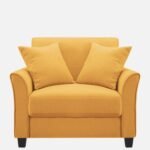 Plush Velvet 1 Seater Sofa Yellow