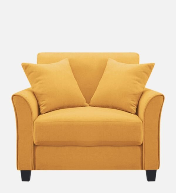 Plush Velvet 1 Seater Sofa Yellow