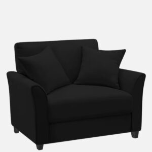 Plush Velvet 1 Seater Sofa Black