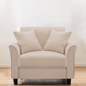 Plush Velvet 1 Seater Sofa Camel Beige