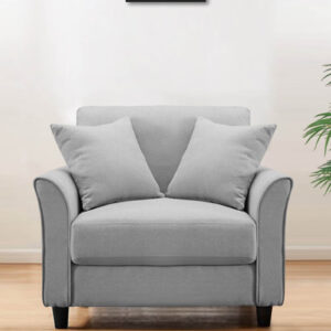 Plush Velvet 1 Seater Sofa Grey