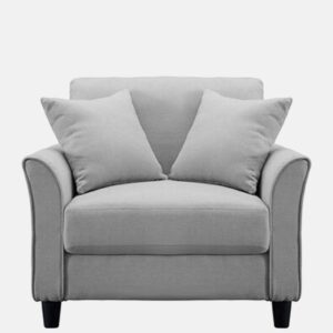 Plush Velvet 1 Seater Sofa Grey