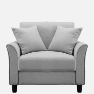 Plush Velvet 1 Seater Sofa Grey