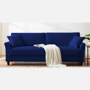 Plush Velvet 3 Seater Sofa Blue