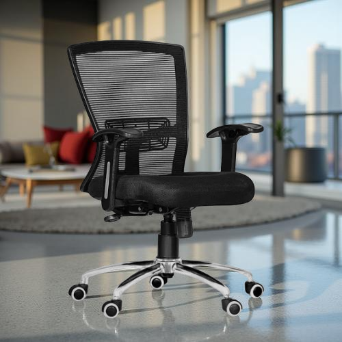 Delora Mesh Office Chair Black | Chrome Base | 24 Months Onsite Warranty | Home or Office Use