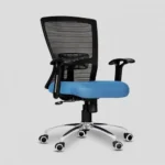 Delora Mesh Office Chair Blue Seat | Chrome Base | 24 Months Onsite Warranty | Home or Office Use