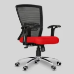 Delora Mesh Office Chair Red Seat | Chrome Base | 24 Months Onsite Warranty | Home or Office Use