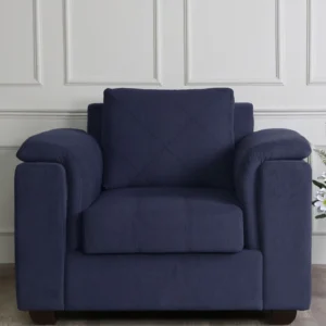 Shop Online Harmony 1 Seater Sofa Navy Blue Fabric - Vassio