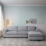 Shop Harmony Fabric L Shape Sofa Set (3 + Lounger) Light Grey