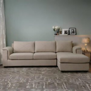 Shop Online Harmony Fabric LHS Sofa (3 + Lounger) Beige