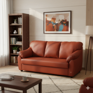 Shop Luxuria Three Seater Sofa in Tan colour