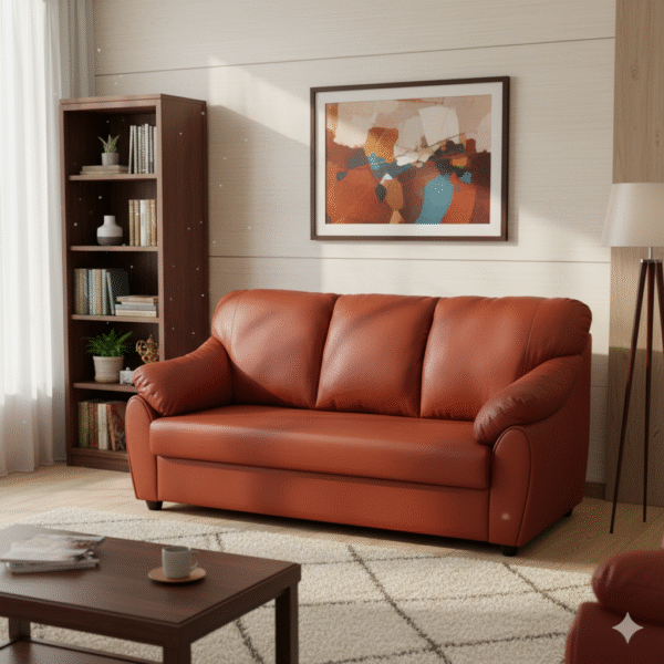 Shop Luxuria Three Seater Sofa in Tan colour
