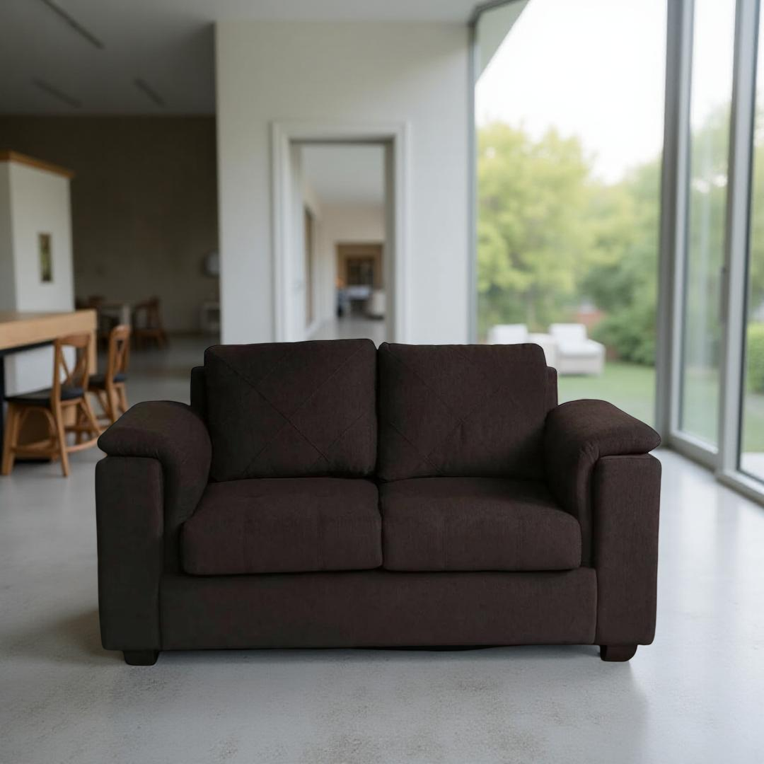 Shop Harmony Fabric Sofa 2 Seater Brown- Vassio