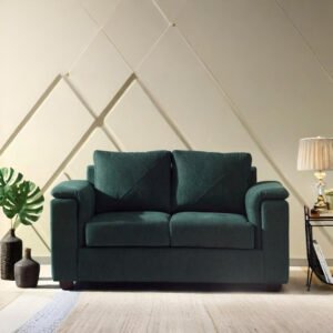 Shop Harmony Fabric Sofa 2 Seater Green Colour - Vassio