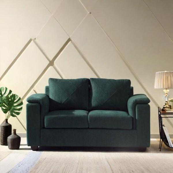 Shop Harmony Fabric Sofa 2 Seater Green Colour - Vassio