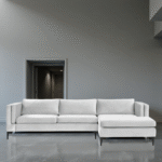 Shop Velvet Sectional Sofa Light Grey – Luxury L Shape Sofa by Vassio