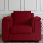 Shop Online Harmony Fabric 1 Seater Sofa Red - Vassio