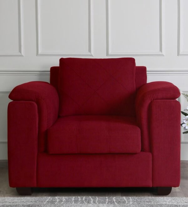 Shop Online Harmony Fabric 1 Seater Sofa Red - Vassio