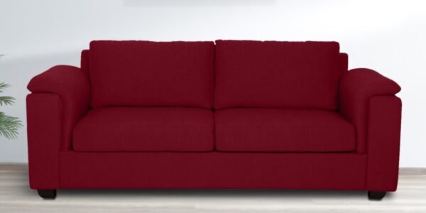 Red Fabric 3 Seater Sofa - Vassio