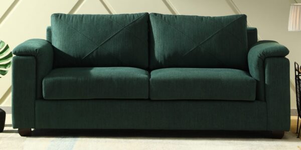 Green Fabric 3 Seater Sofa - Vassio