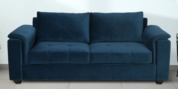 Blue Fabric 3 Seater Sofa - Vassio
