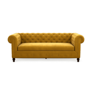 Shop Online Prestina 3 Seater Chesterfield Sofa in Yellow | Make in India | Your Comfort Partner