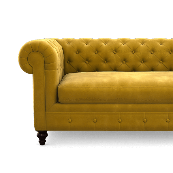 Shop Online Prestina 3 Seater Chesterfield Sofa in Yellow | Make in India | Your Comfort Partner