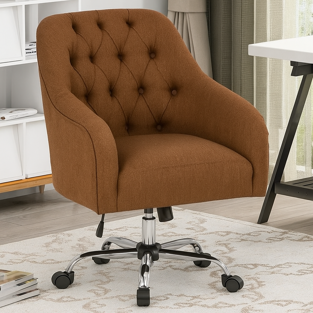 Shop Vassio Blossom Revolving Visitor Chair Brown