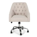 Vassio Blossom Revolving Visitor Chair Beige – Premium Fabric, Adjustable & Stylish