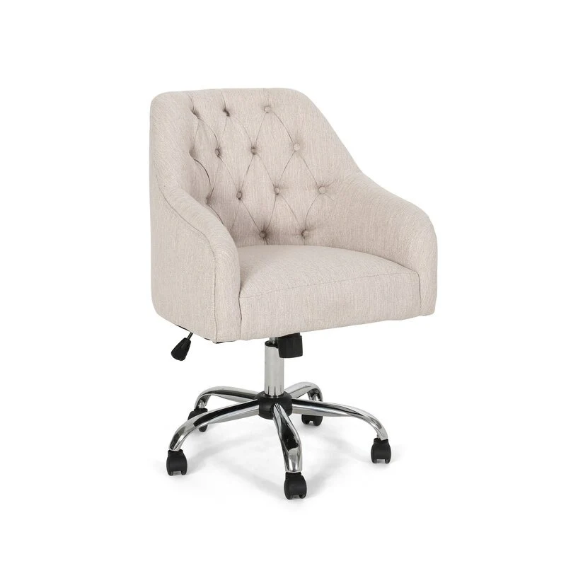 Vassio Blossom Revolving Visitor Chair Beige – Premium Fabric, Adjustable & Stylish
