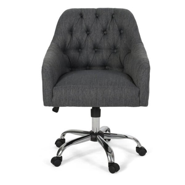 Vassio Blossom Revolving Visitor Chair Dark Grey – Premium Fabric, Adjustable & Stylish