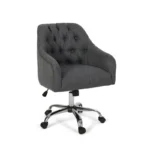 Vassio Blossom Revolving Visitor Chair Dark Grey – Premium Fabric, Adjustable & Stylish
