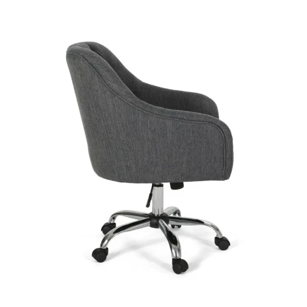 Vassio Blossom Revolving Visitor Chair Dark Grey – Premium Fabric, Adjustable & Stylish