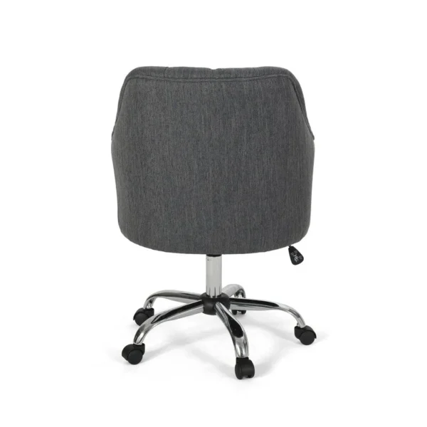 Vassio Blossom Revolving Visitor Chair Dark Grey – Premium Fabric, Adjustable & Stylish