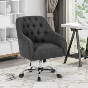 Shop Online Vassio Blossom Revolving Visitor Chair Dark Grey – Premium Fabric, Adjustable & Stylish
