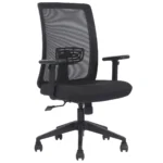 Alure Desk Chair for Office Black | Medium-Back Revolving Chair with Nylon Base