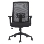 Alure Desk Chair for Office Black | Medium-Back Revolving Chair with Nylon Base