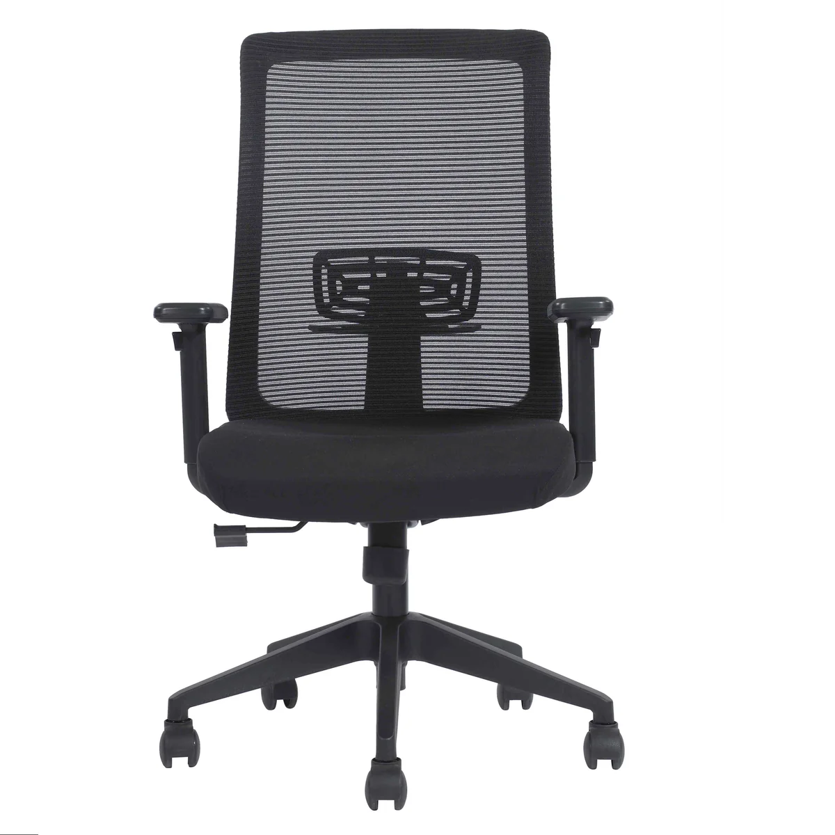 Alure Desk Chair for Office Black | Medium-Back Revolving Chair with Nylon Base