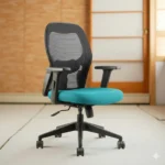 Vassio Alvista Medium Back Revolving Chair Aqua Green | Ergonomic Mesh Office Chair