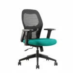 Vassio Alvista Medium Back Revolving Chair Aqua Green | Ergonomic Mesh Office Chair