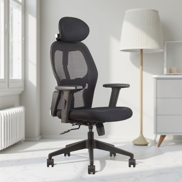 Alvista Revolving Chair High Back Black - Vassio
