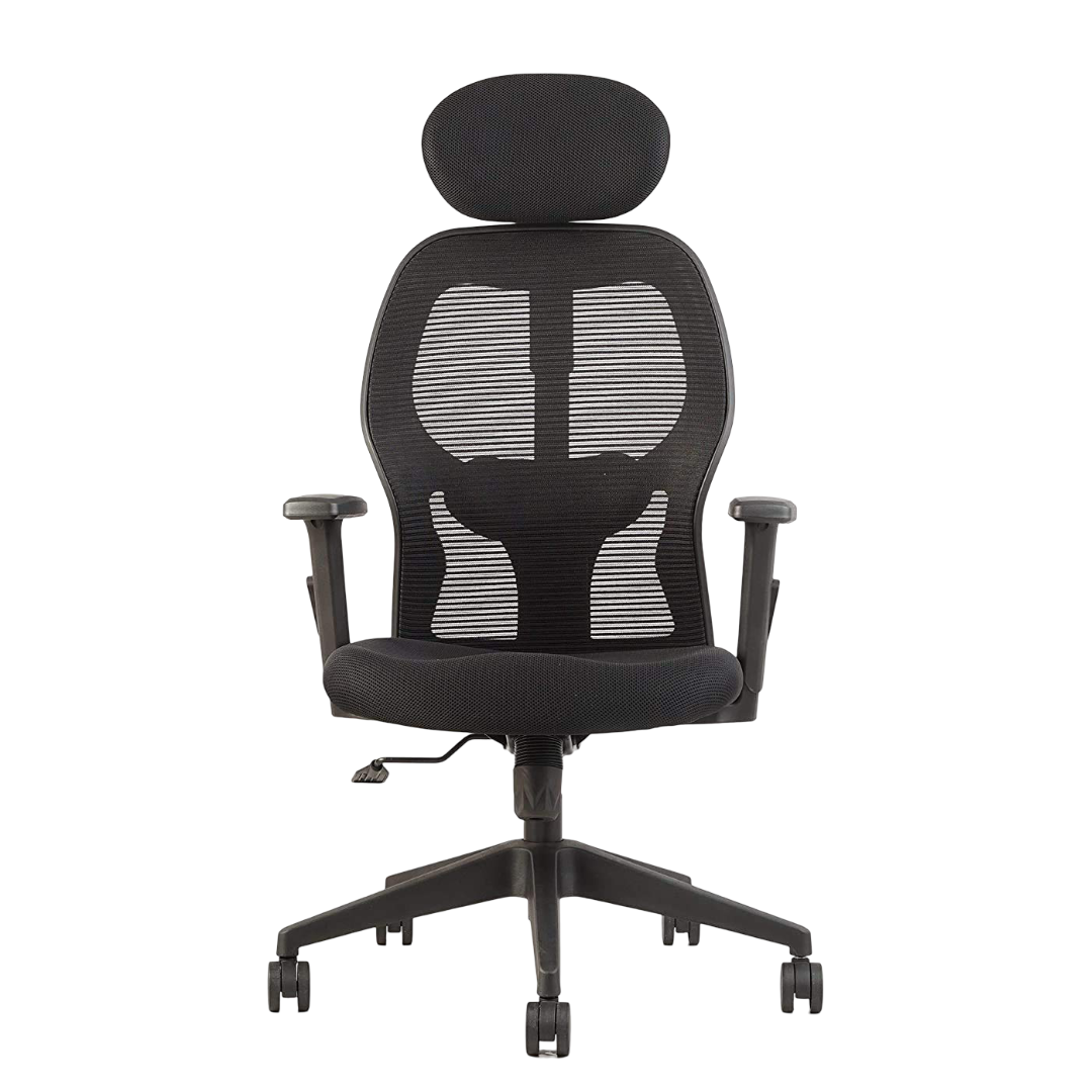 Alvista Revolving Chair High Back Black - Vassio front Alvista Revolving Chair High Back Black - Vassio