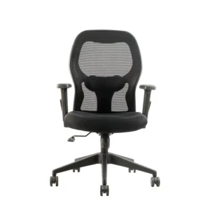 Alvista Revolving Chair Mid Back Black | Ergonomic Office Chair – Vassio