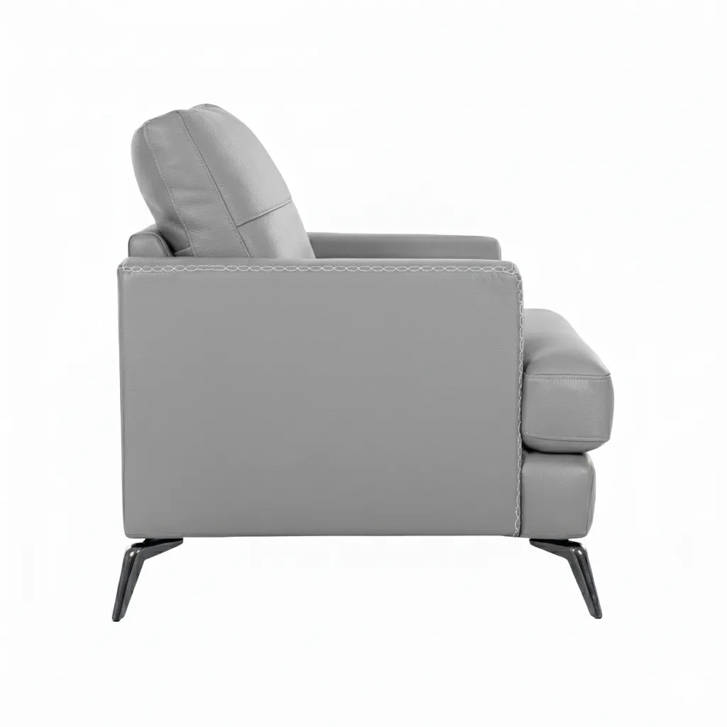 Arina 2 Seater Sofa Grey 4 Arina 2 Seater Leatherette Sofa Pestel Grey with Metal Legs by Vassio – Modern Sofa for Living Room India