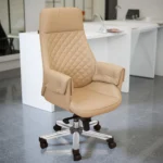 Arisa Boss Chair Beige | Executive High Back Leatherette Office Chair