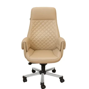 Arisa Boss Chair Beige | Executive High Back Leatherette Office Chair
