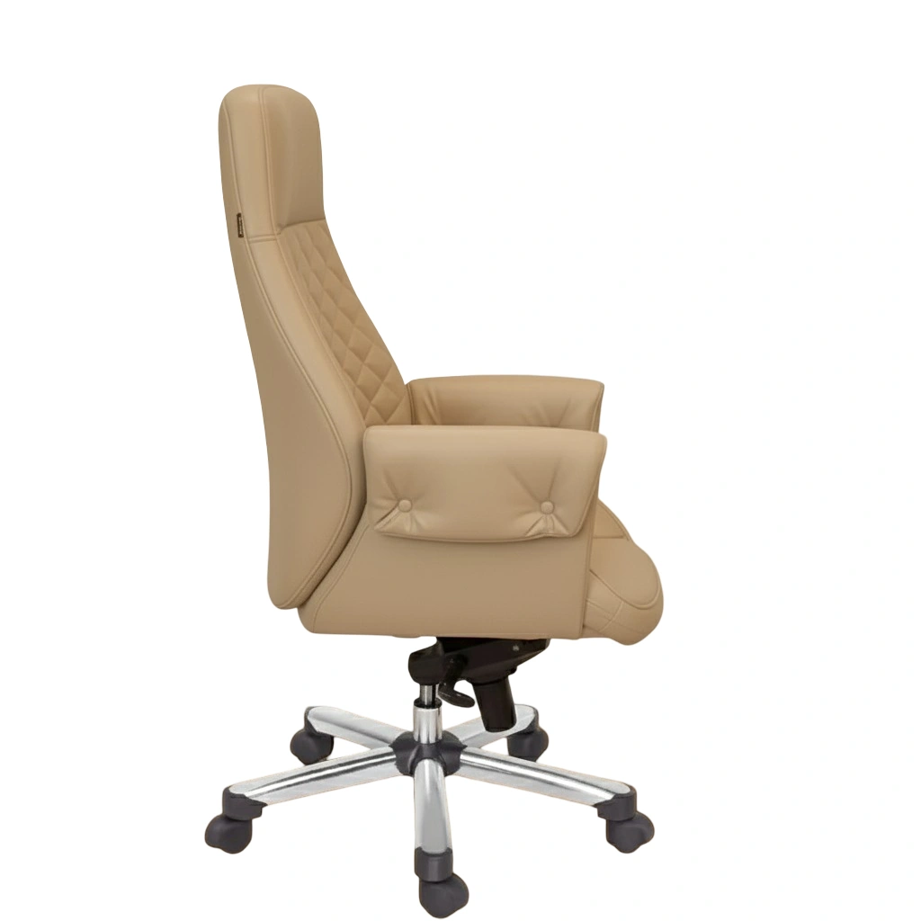 Arisa Director Chair Beige 4 Arisa Boss Chair Beige | Executive High Back Leatherette Office Chair